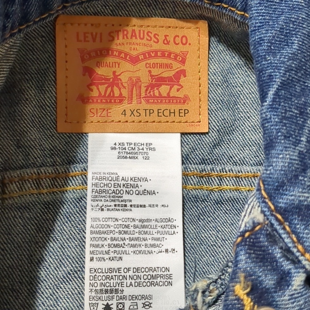 TRUCKER DENIM JACKET TODDLER GIRLS SIZE 4 NWT - Picture 6 of 8